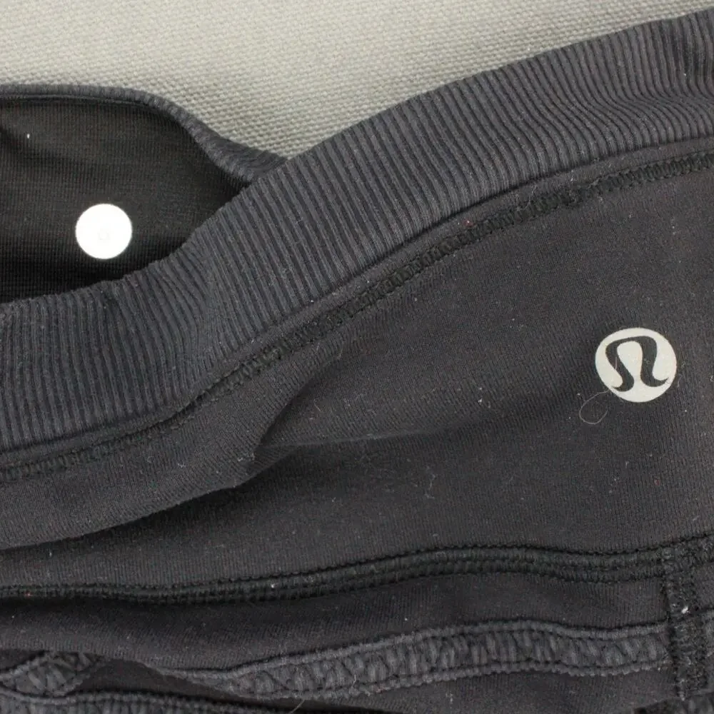 Lululemon Black Cropped Leggings Womens 8 Athletic Capris - Picture 6 of 8